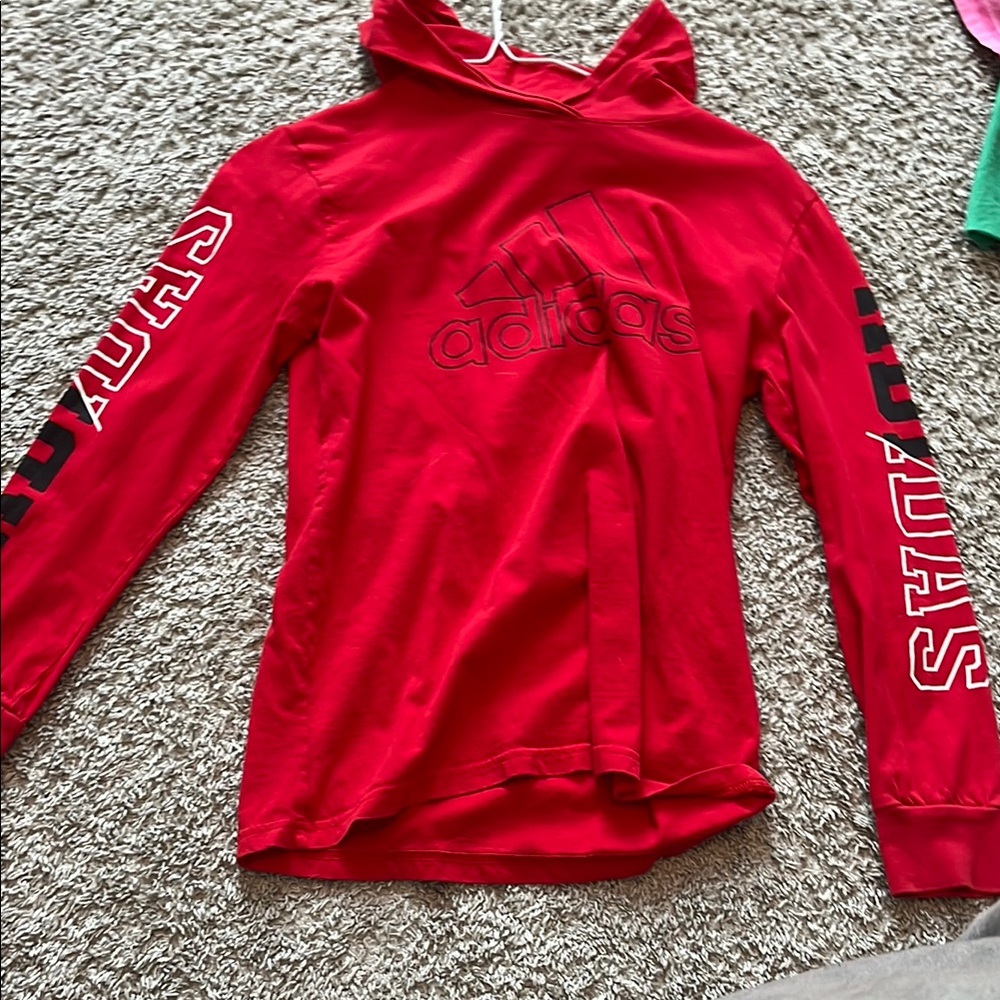 Adidas Bold Red Pullover Hoodie